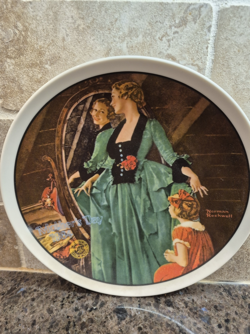 Vintage Norman Rockwell Decorative Plate - Mother's Day 1984